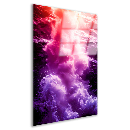 Abstracte kleurrijke golfkunst voor modern interieur acrylglas