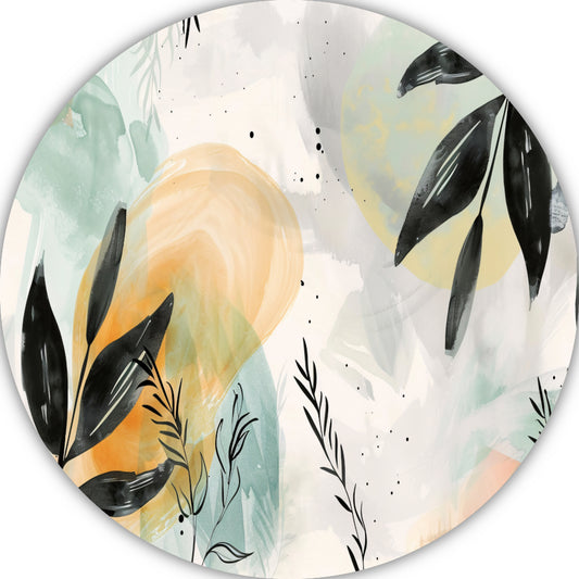 Natuurlijke Elegantie in Abstracte Aquarel forex muurcirkel