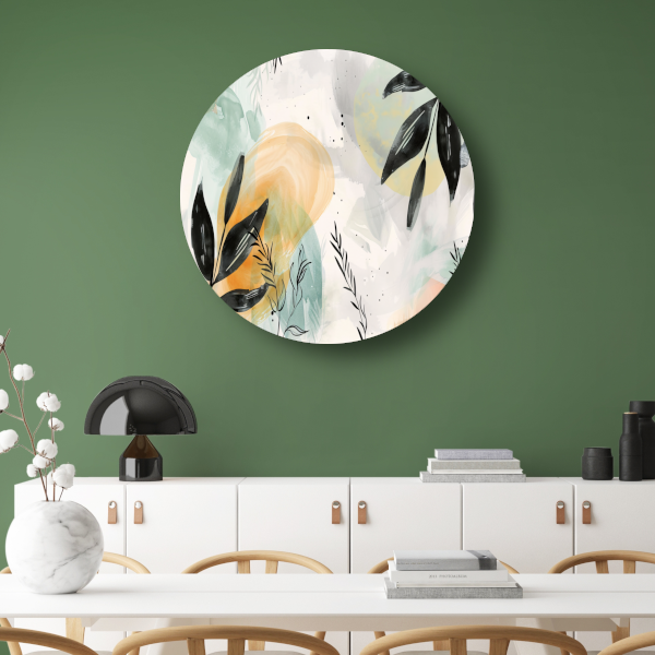 Natuurlijke Elegantie in Abstracte Aquarel forex muurcirkel