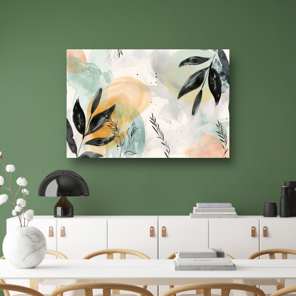 Natuurlijke Elegantie in Abstracte Aquarel canvas