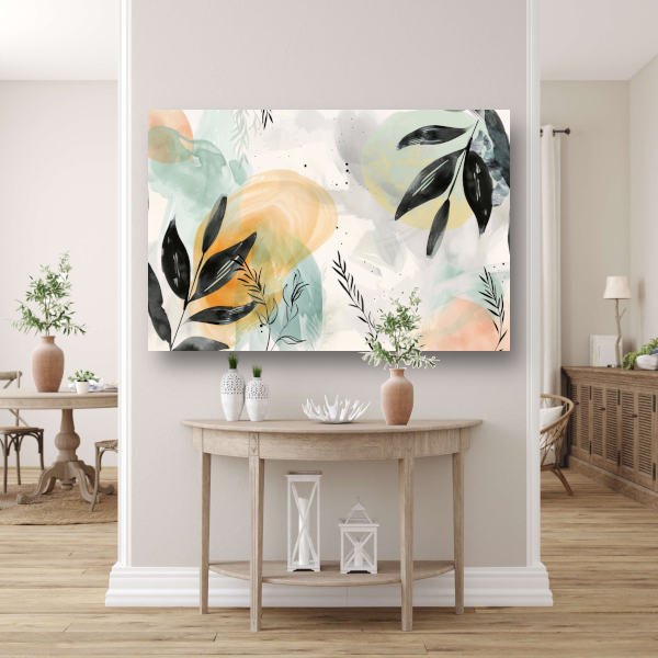 Natuurlijke Elegantie in Abstracte Aquarel canvas