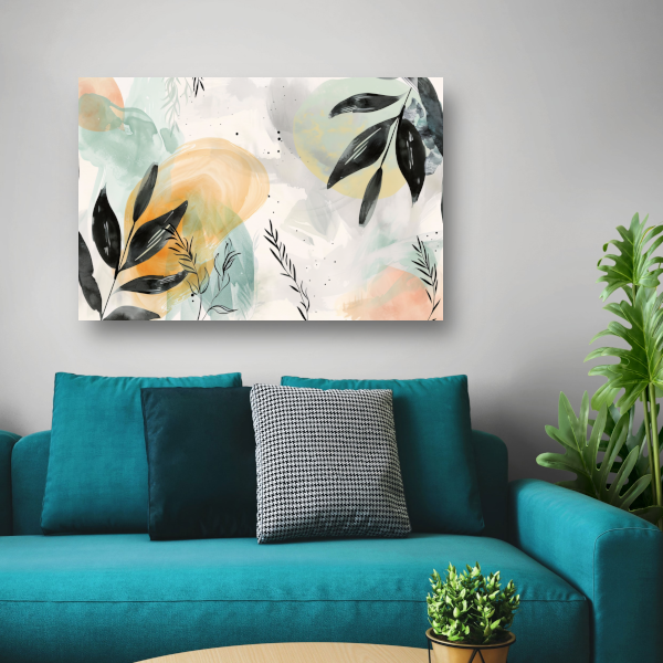 Natuurlijke Elegantie in Abstracte Aquarel canvas