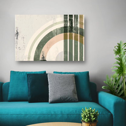 Monochrome Bogen en Lijnen in Harmonie poster