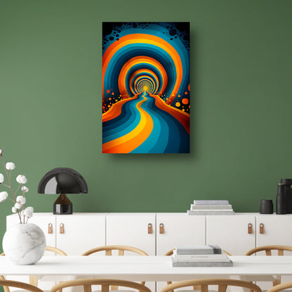 Psychedelische Tunnel in Levendige Kleuren canvas