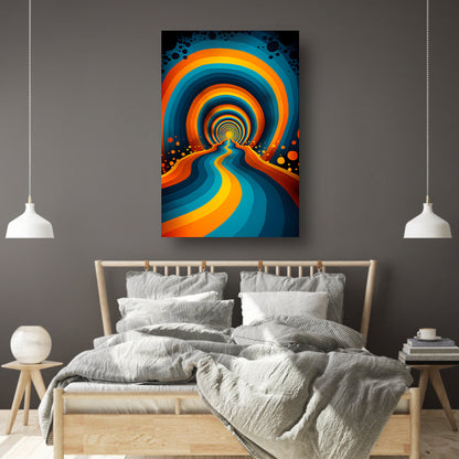 Psychedelische Tunnel in Levendige Kleuren poster