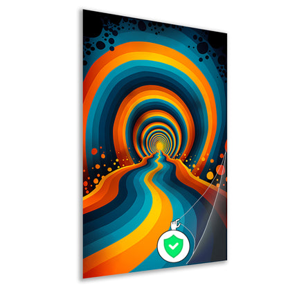 Psychedelische Tunnel in Levendige Kleuren poster