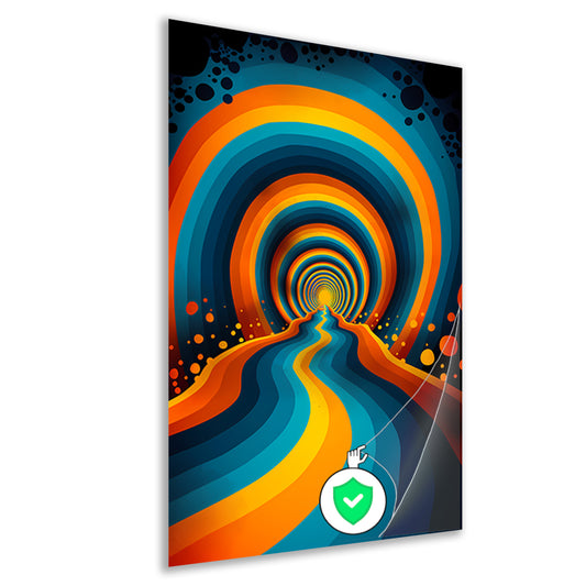 Psychedelische Tunnel in Levendige Kleuren poster