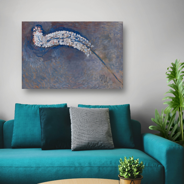 Vossestaart lelie - Piet Mondriaan canvas met baklijst