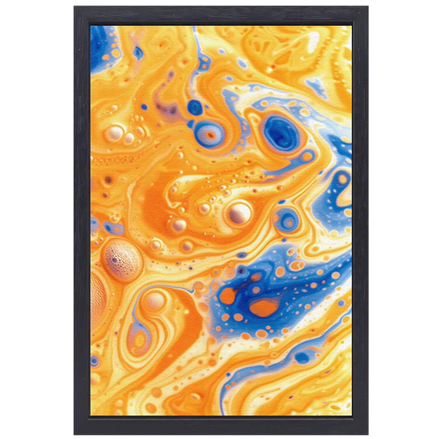 Kleurrijk abstract schilderij met vloeiende patronen canvas met baklijst