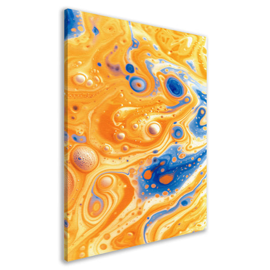 Kleurrijk abstract schilderij met vloeiende patronen canvas