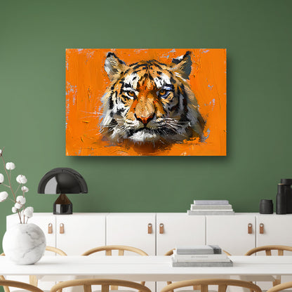 Abstract schilderij van een tijgerportret poster