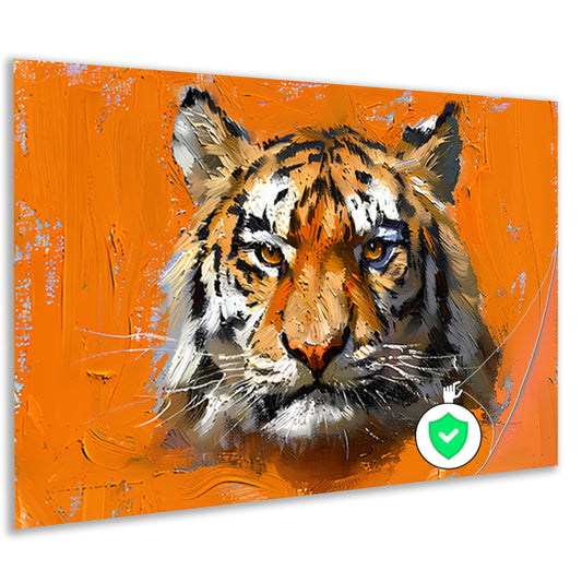 Abstract schilderij van een tijgerportret poster