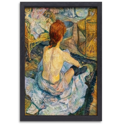 Roodharige - Henri de Toulouse-Lautrec canvas met baklijst