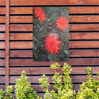 Rode cactusdahlias - Gustave Caillebotte tuinposter