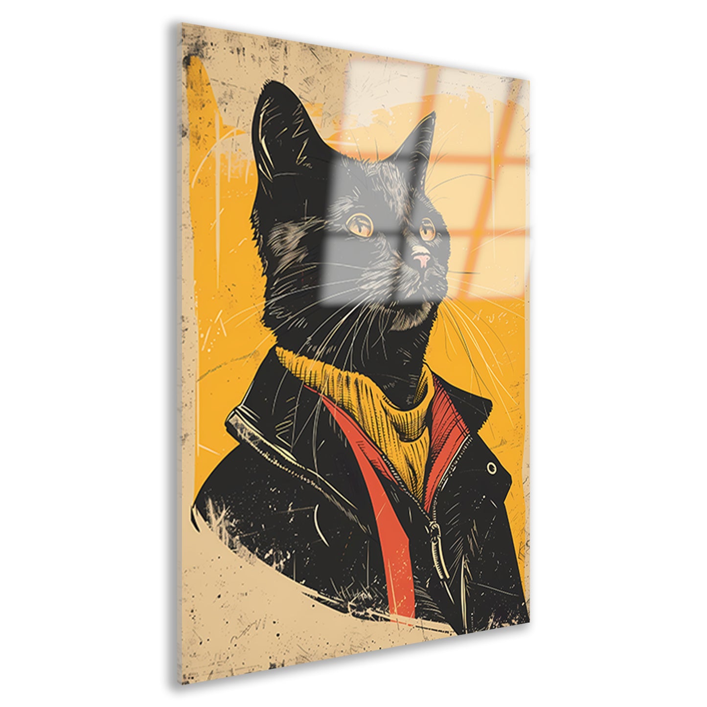 Cyberpunk Kat in Retro Stijl acrylglas