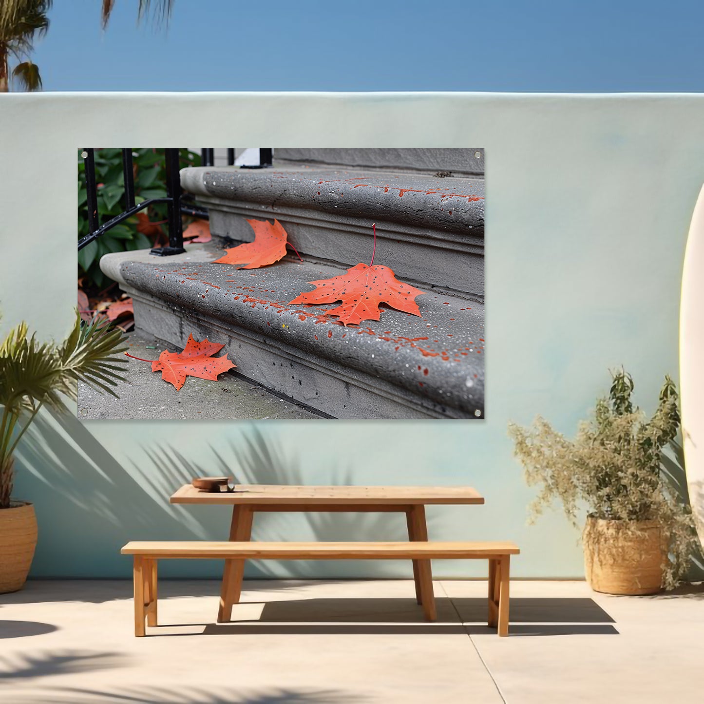 Minimalistisch Herfstbladeren tuinposter