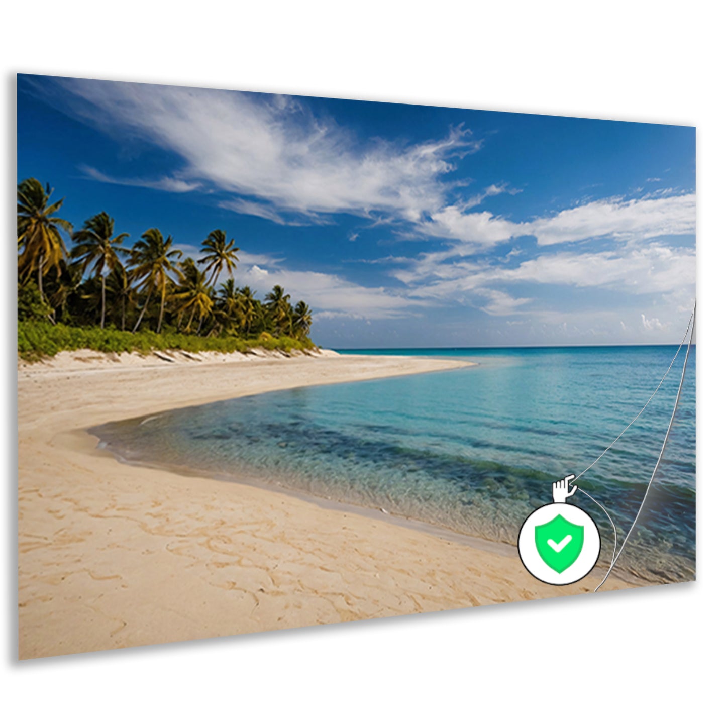 Tropisch strand met palmbomen en helder water poster