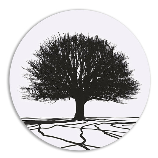 Boom silhouet met wortels in contrast forex muurcirkel