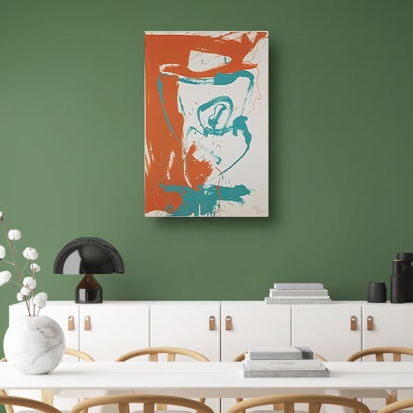 Abstract schilderij van arend met lijnen canvas