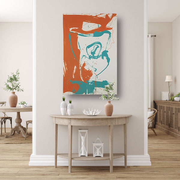 Abstract schilderij van arend met lijnen canvas