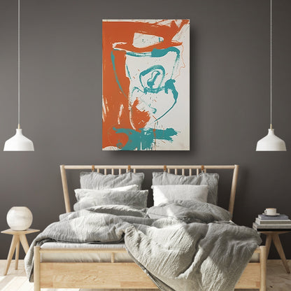 Abstract schilderij van arend met lijnen canvas