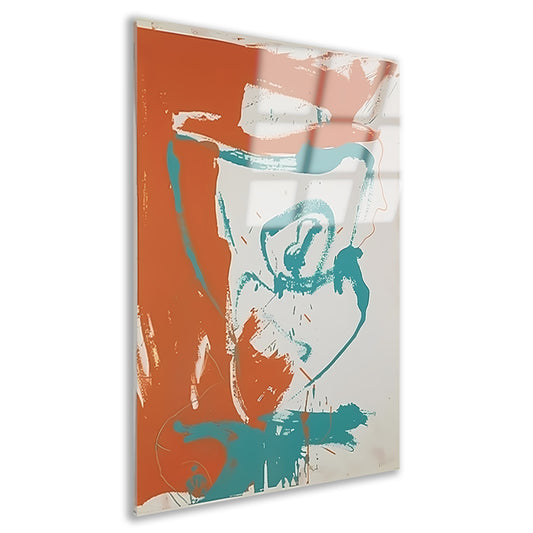 Abstract schilderij van arend met lijnen acrylglas
