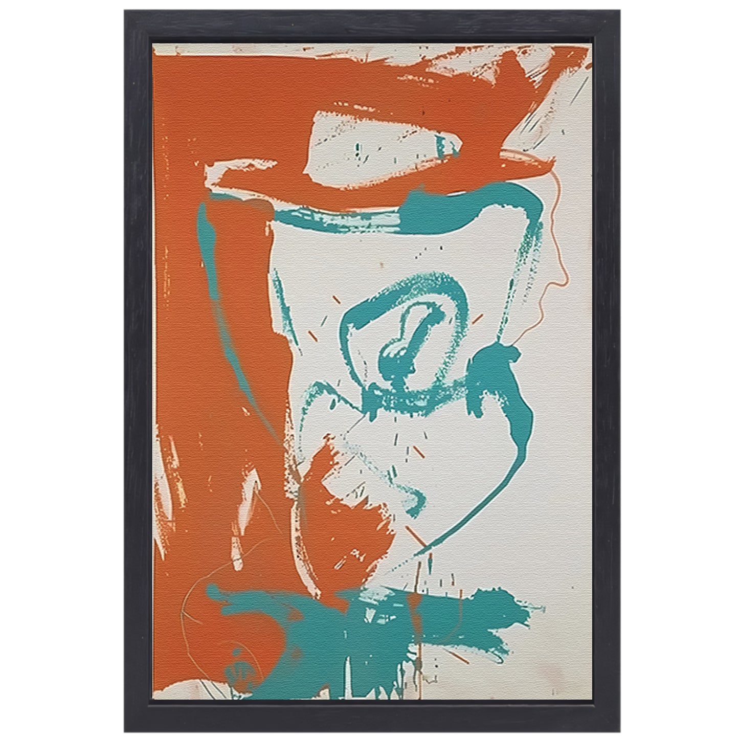 Abstract schilderij van arend met lijnen canvas met baklijst