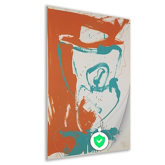 Abstract schilderij van arend met lijnen poster