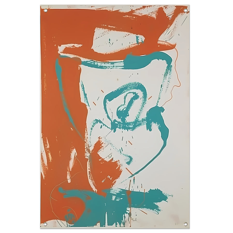 Abstract schilderij van arend met lijnen tuinposter