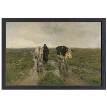 Veranderend weiland - Anton Mauve canvas met baklijst