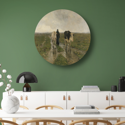 Veranderend weiland - Anton Mauve aluminium muurcirkel