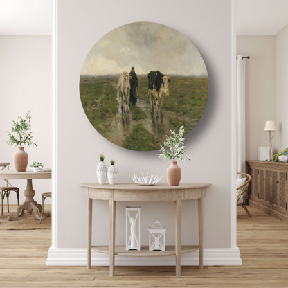 Veranderend weiland - Anton Mauve aluminium muurcirkel