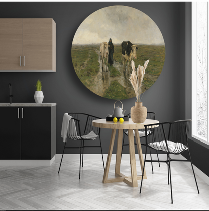 Veranderend weiland - Anton Mauve aluminium muurcirkel