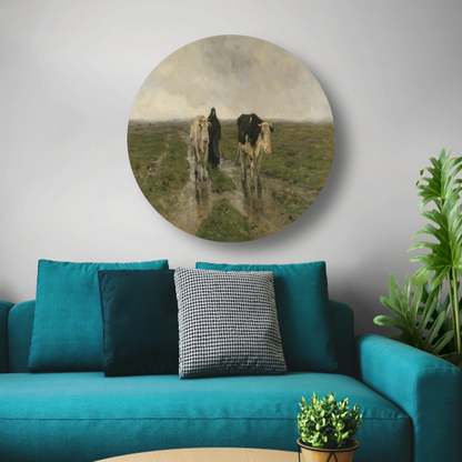 Veranderend weiland - Anton Mauve aluminium muurcirkel