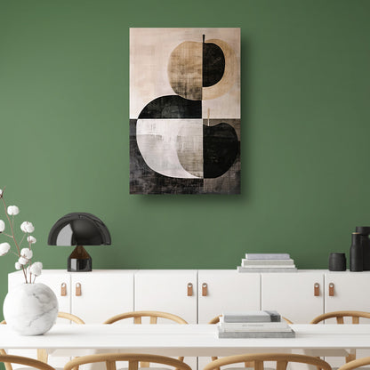Geometrische appel in zwart-wit minimalisme canvas