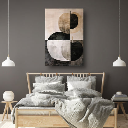 Geometrische appel in zwart-wit minimalisme canvas
