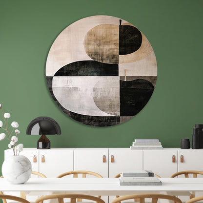 Geometrische appel in zwart-wit minimalisme forex muurcirkel