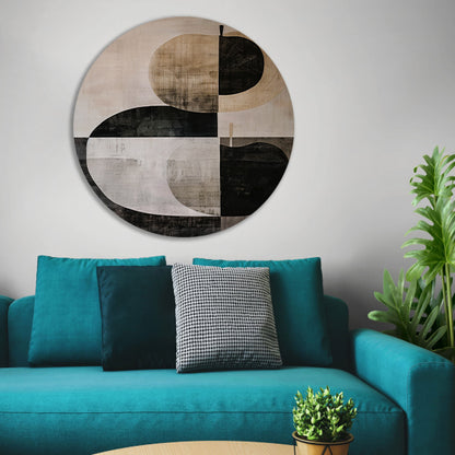 Geometrische appel in zwart-wit minimalisme forex muurcirkel