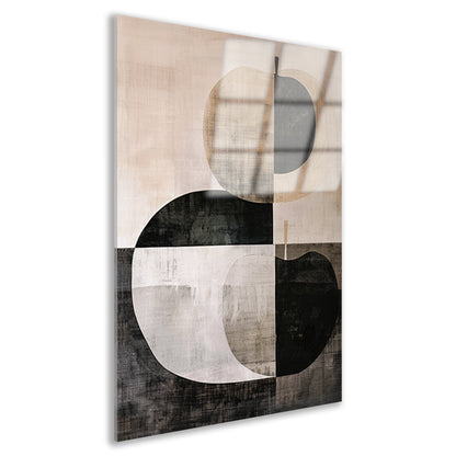 Geometrische appel in zwart-wit minimalisme acrylglas