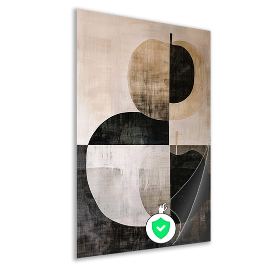 Geometrische appel in zwart-wit minimalisme poster