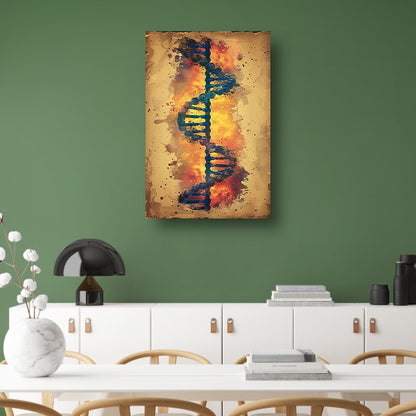 Abstract DNA Kunstwerk met Levendige Kleuren canvas