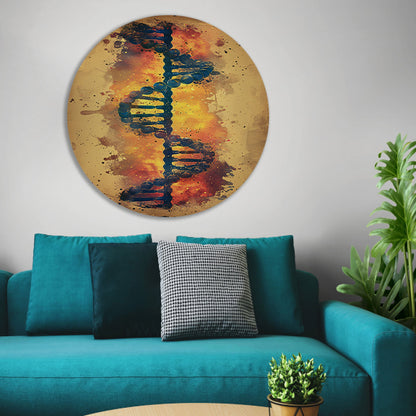 Abstract DNA Kunstwerk met Levendige Kleuren aluminium muurcirkel