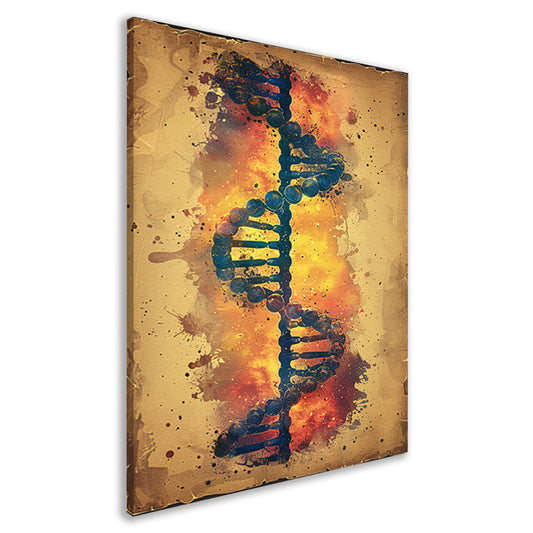 Abstract DNA Kunstwerk met Levendige Kleuren canvas