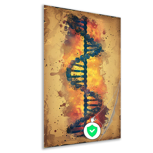 Abstract DNA Kunstwerk met Levendige Kleuren poster