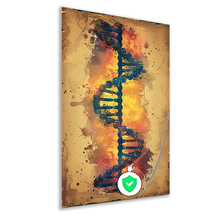 Abstract DNA Kunstwerk met Levendige Kleuren poster