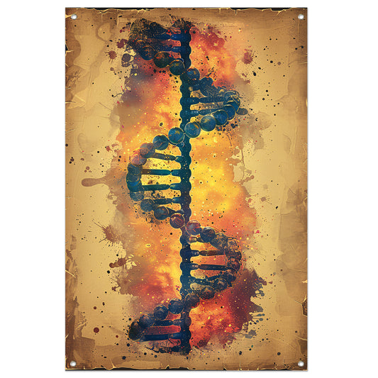 Abstract DNA Kunstwerk met Levendige Kleuren tuinposter