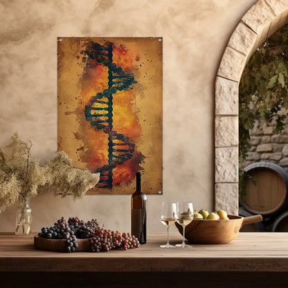 Abstract DNA Kunstwerk met Levendige Kleuren tuinposter
