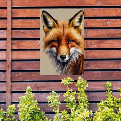 Gedetailleerd schilderij van een vos tuinposter