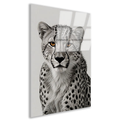 De doordringende blik van een cheeta acrylglas