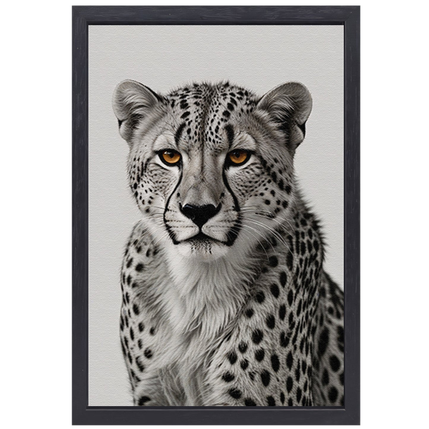De doordringende blik van een cheeta canvas met baklijst